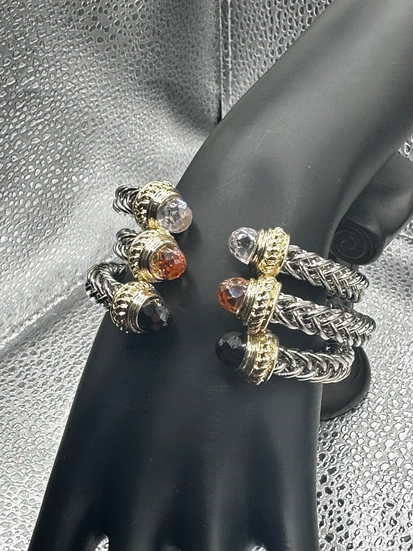 Sterling Silver Bracelet Crystal Tip
