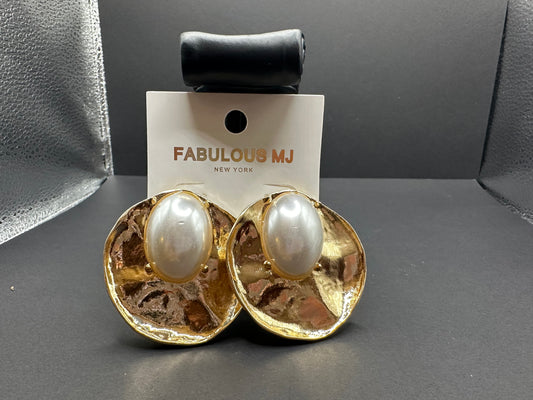 Large Gold Pearl Luxury Earrings