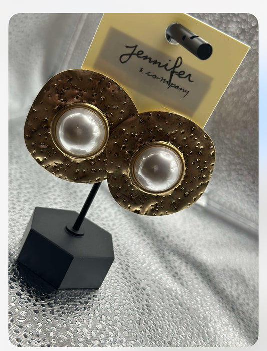 Gold Plated Pearl Studs