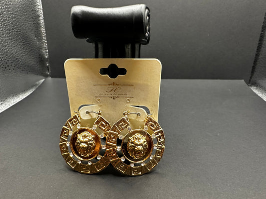 Gold Plated Medusa Earrings
