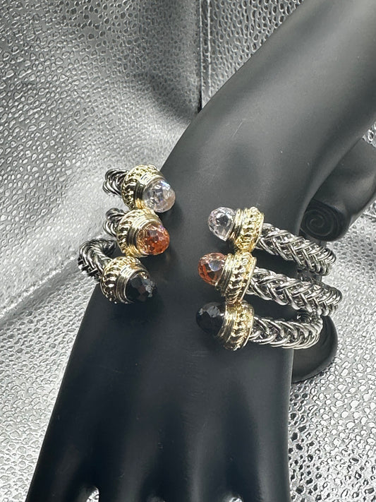 Sterling Silver Bracelet Crystal Tip