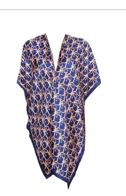 Navy/Gold Designer Poncho